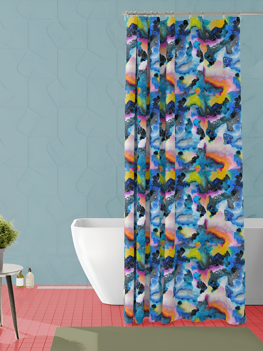 

ArtzFolio Blue and Green Abstract Printed Waterproof Shower Curtain