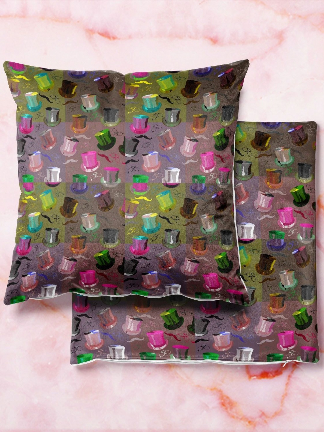 

ArtzFolio Multicoloured Set of 2 Velvet Square Cushion Covers, Multi