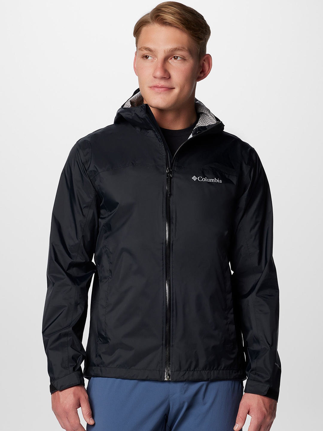 

Columbia Waterproof Hooded Omni-Tech Evapouration Rain Jacket, Black