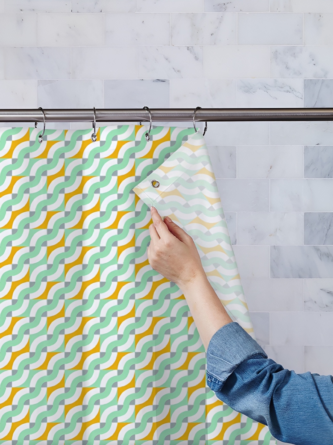 

ArtzFolio Single Piece Waterproof Polyester Shower Curtain, Multi