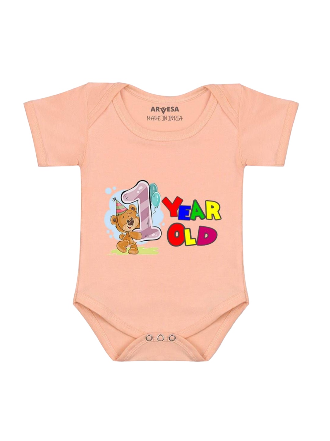 

Arvesa Infants Kids Printed Bodysuit, Peach