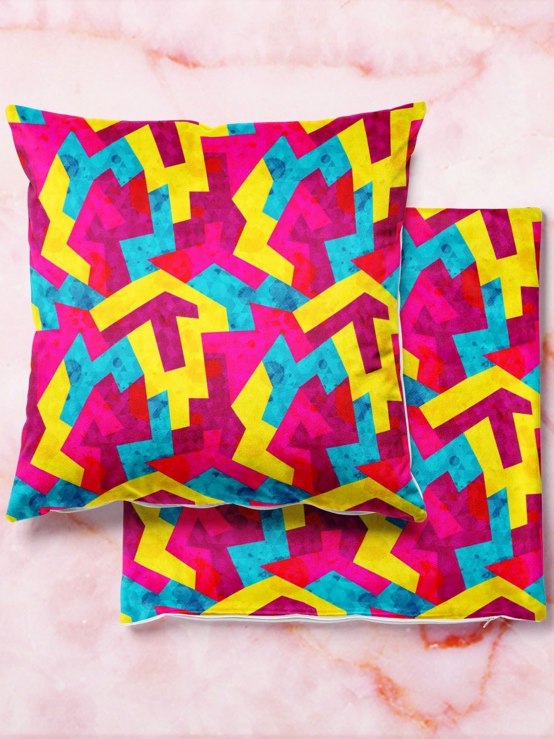 

ArtzFolio Multicoloured Set of 2 Velvet Square Cushion Covers, Multi