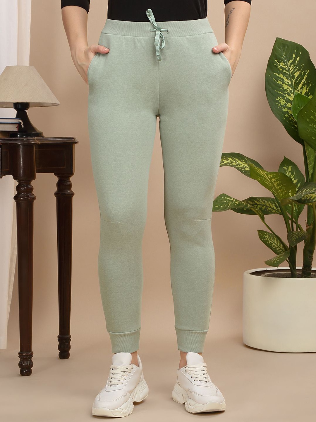 

Sweet Dreams Women Cotton Mid Rise Joggers, Green