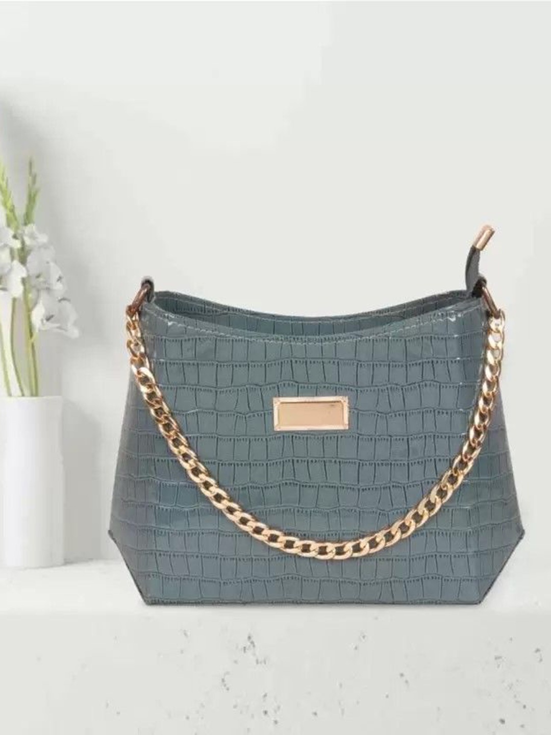

MEHNAM Swagger Sling Bag with Bow Detail, Blue