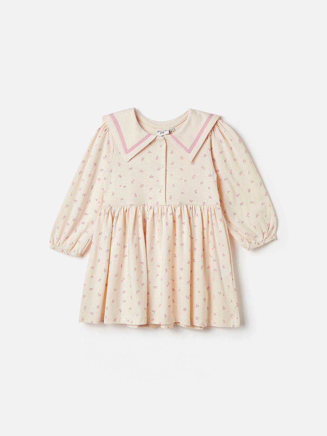 

Juniors by Babyshop Girls Floral Printed Cotton Fit & Flare Dress, Cream