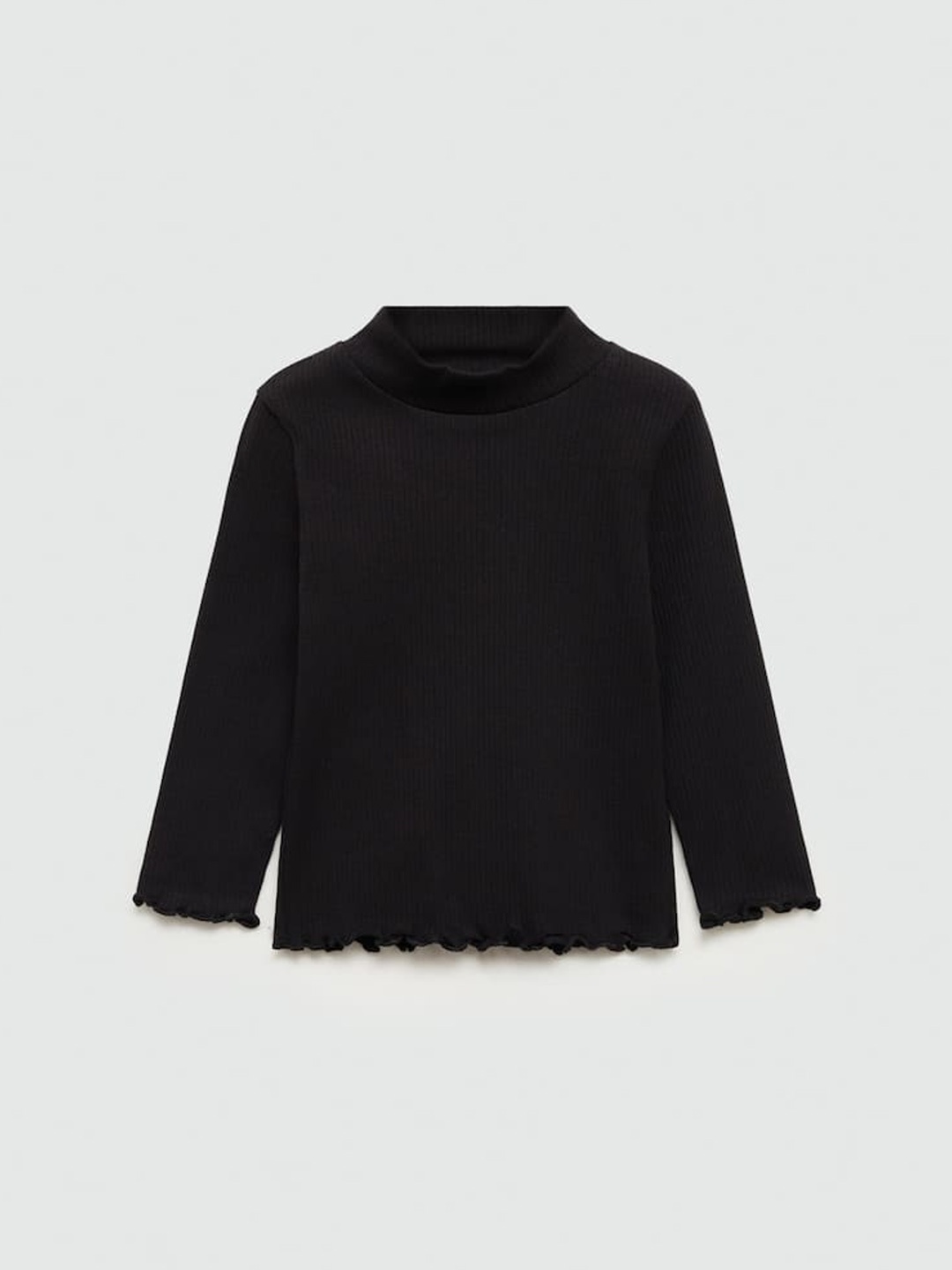 

Mango Kids Infant Girls Turtle Neck Ribbed T-shirt, Black