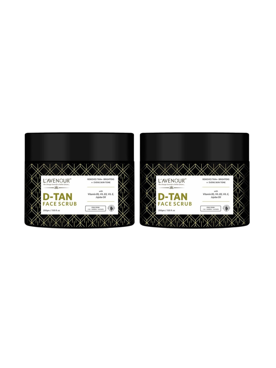 

L'AVENOUR Set Of 2 D-Tan Face Scrub For Deep Exfoliation - 200 g Each, Beige