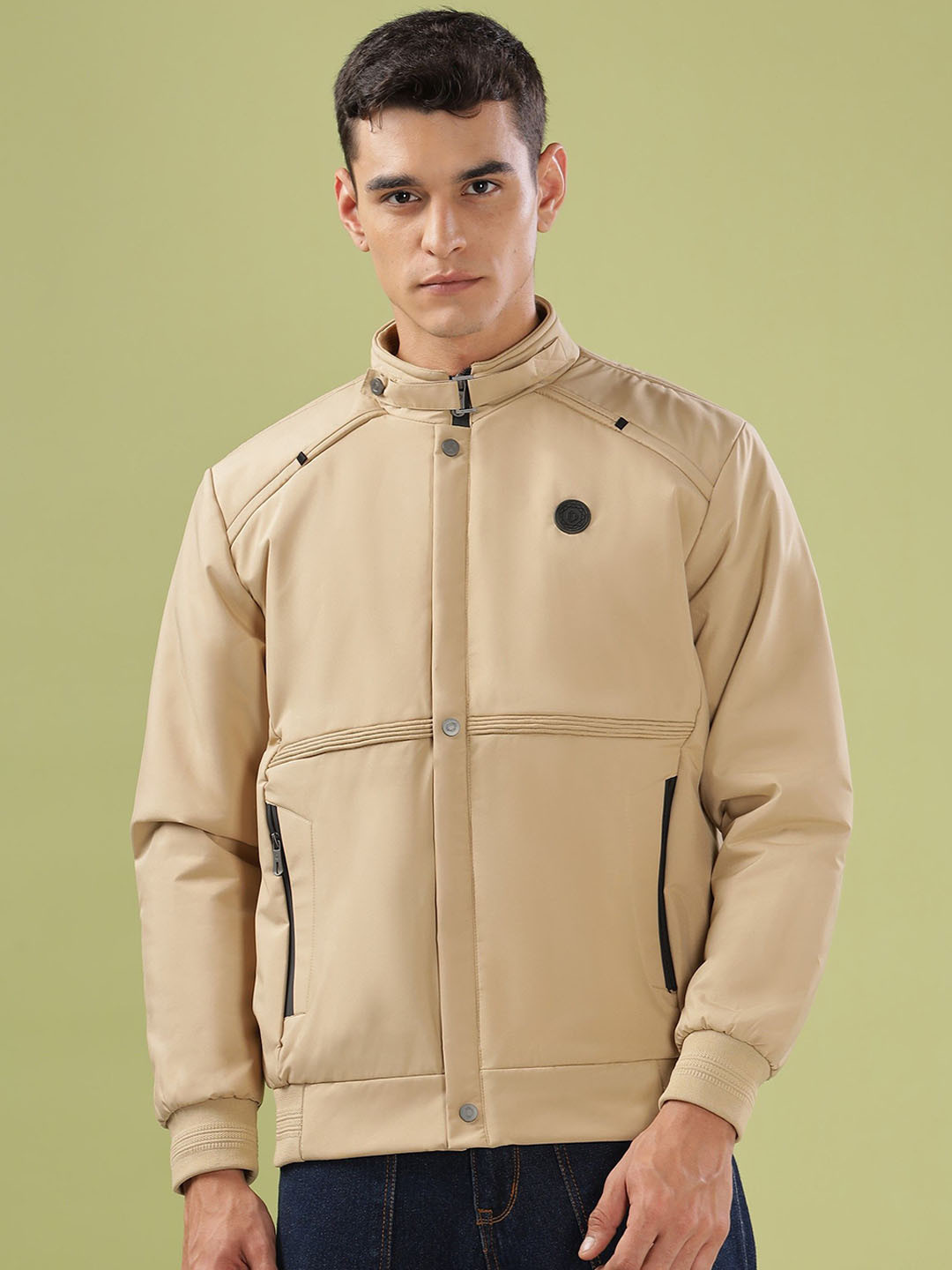 

Dollar Men Lightweight Bomber Jacket, Beige