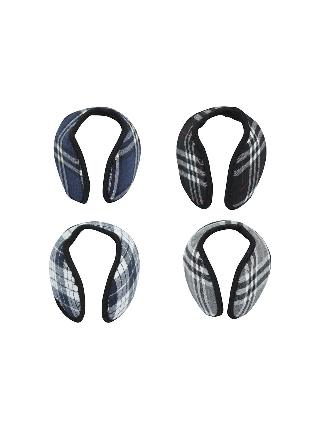 

FabSeasons Men Pack of 4 Checked Ear Muffs, Blue