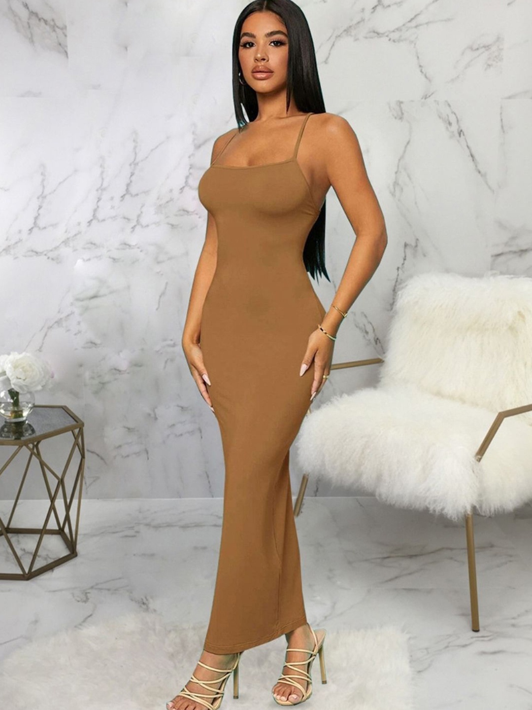 

KPOP Women Bodycon Maxi Dress, Khaki