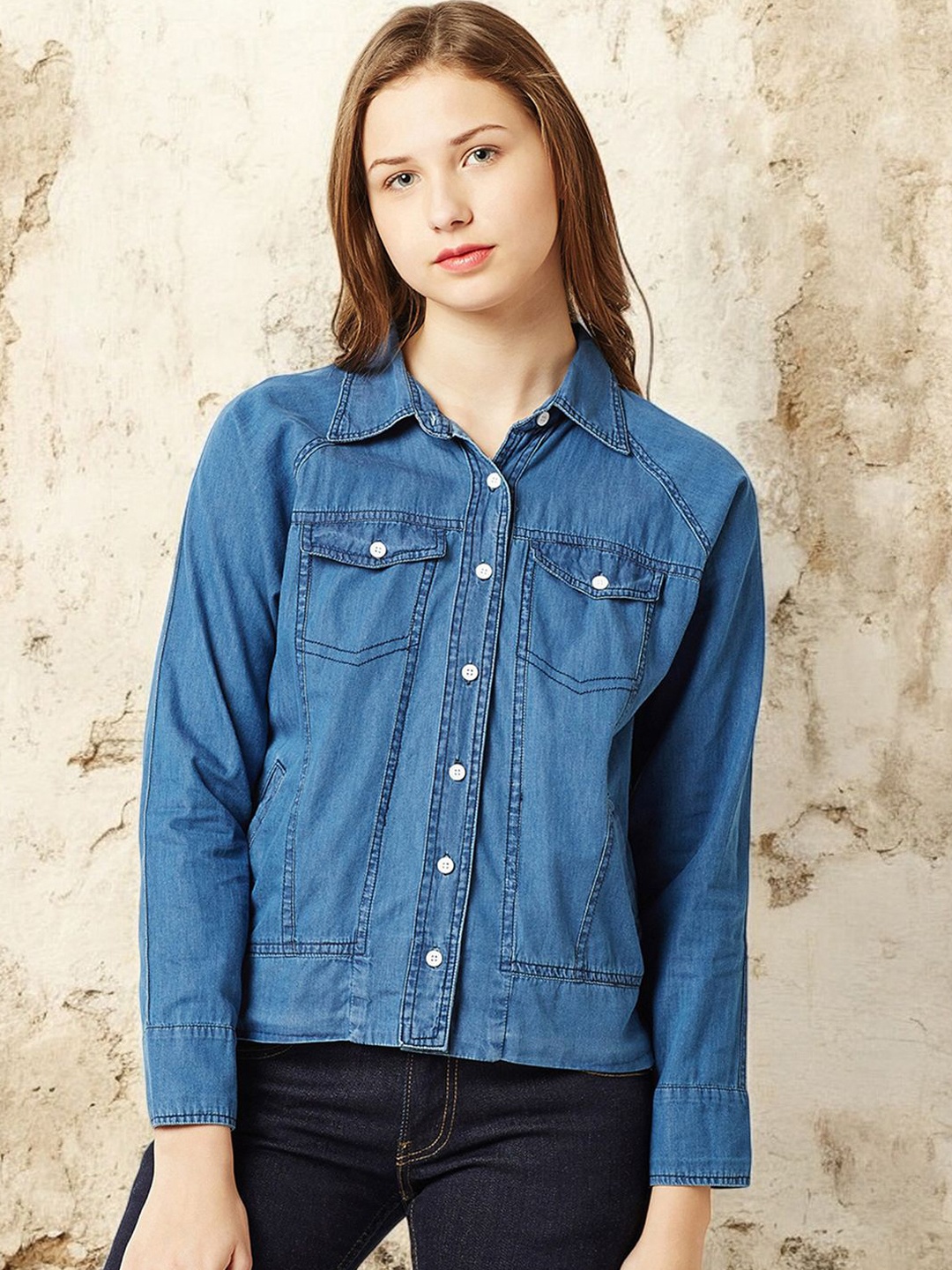 

Miss Chase Women Denim Jacket, Blue