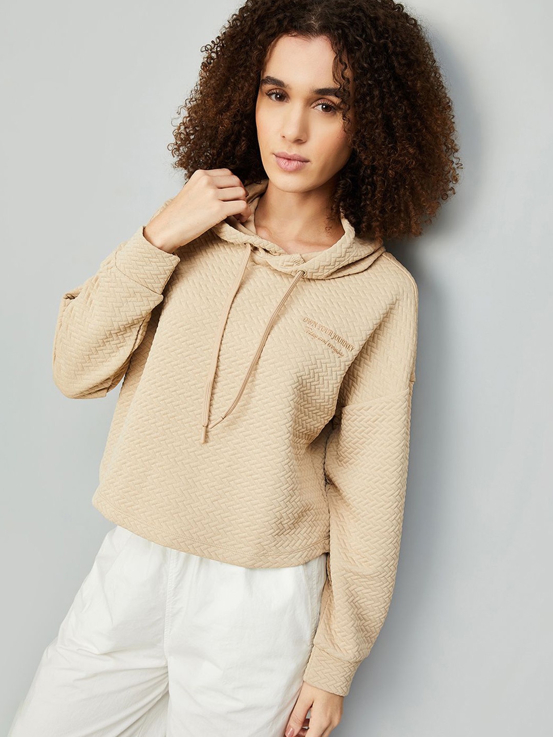 

max Women Hooded Sweatshirt, Beige