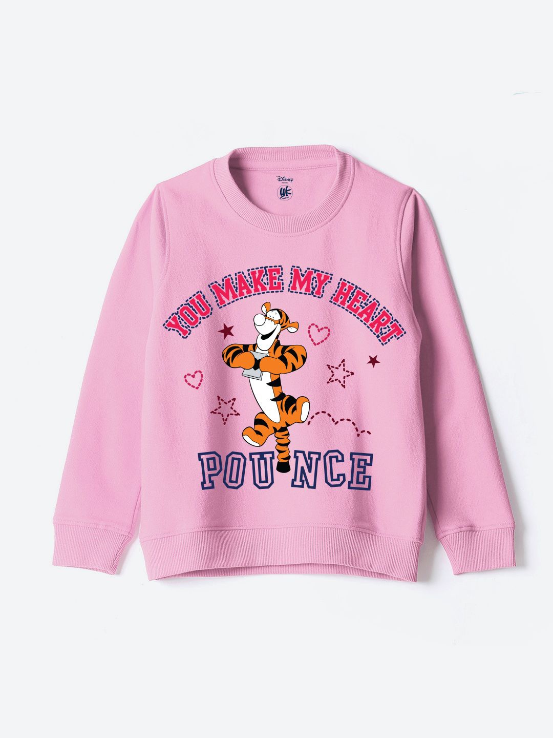 

YK Disney Girls Printed Round Neck Long Sleeves Sweatshirt, Pink
