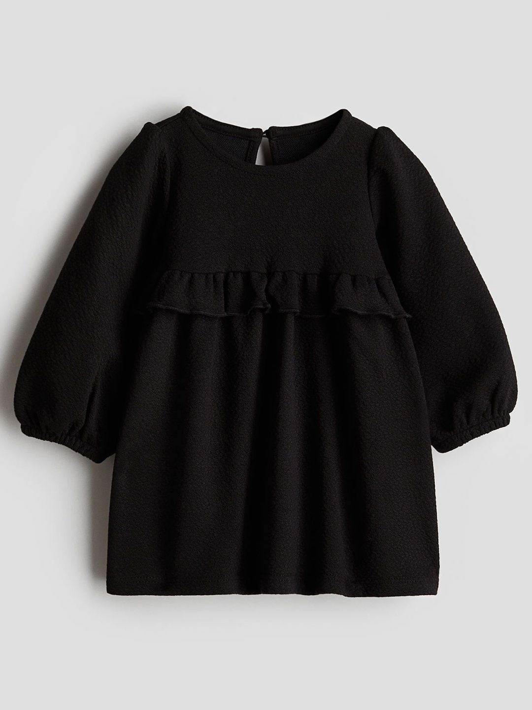 

H&M Girls Frill-Trimmed Dress, Black