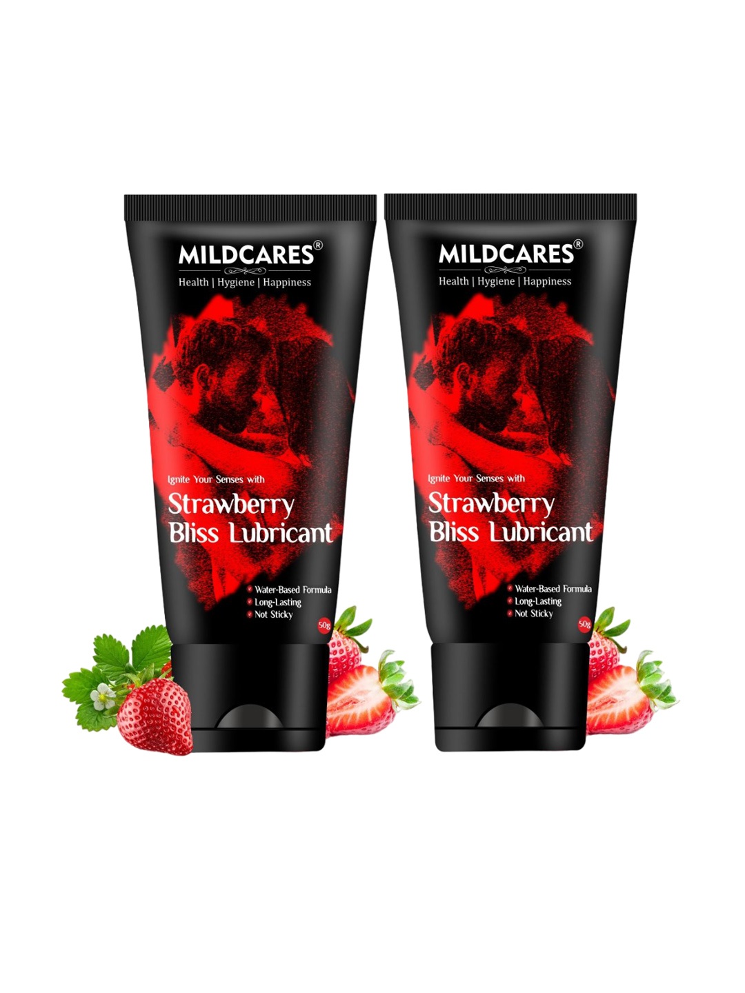 

MILDCARES Set Of 2 Strawberry Bliss Lubricant - 50 g Each, Black