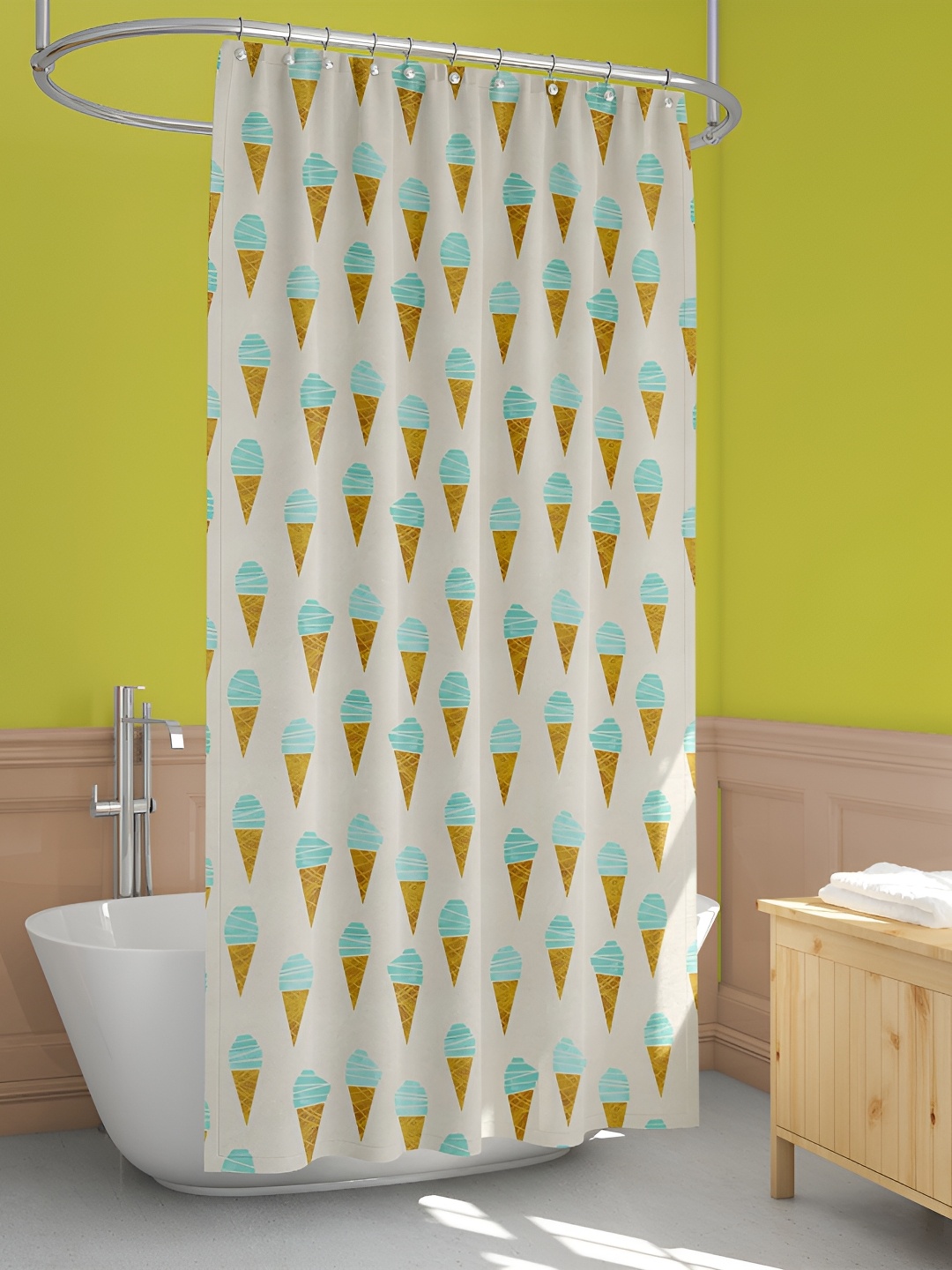 

ArtzFolio Blue & Green Abstract Printed Waterproof Shower Curtain