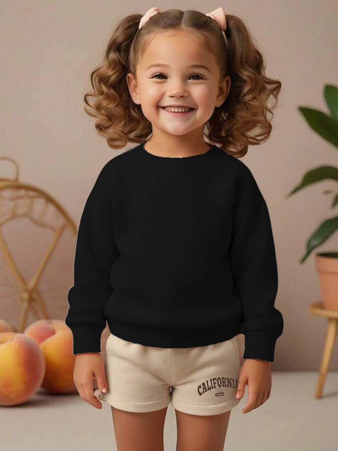 

TABADTOD Kids Round Neck Sweatshirt, Black