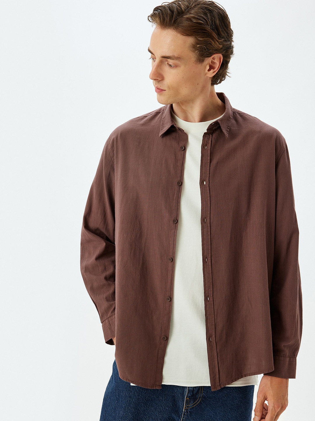 

Koton Men Opaque Casual Shirt, Brown