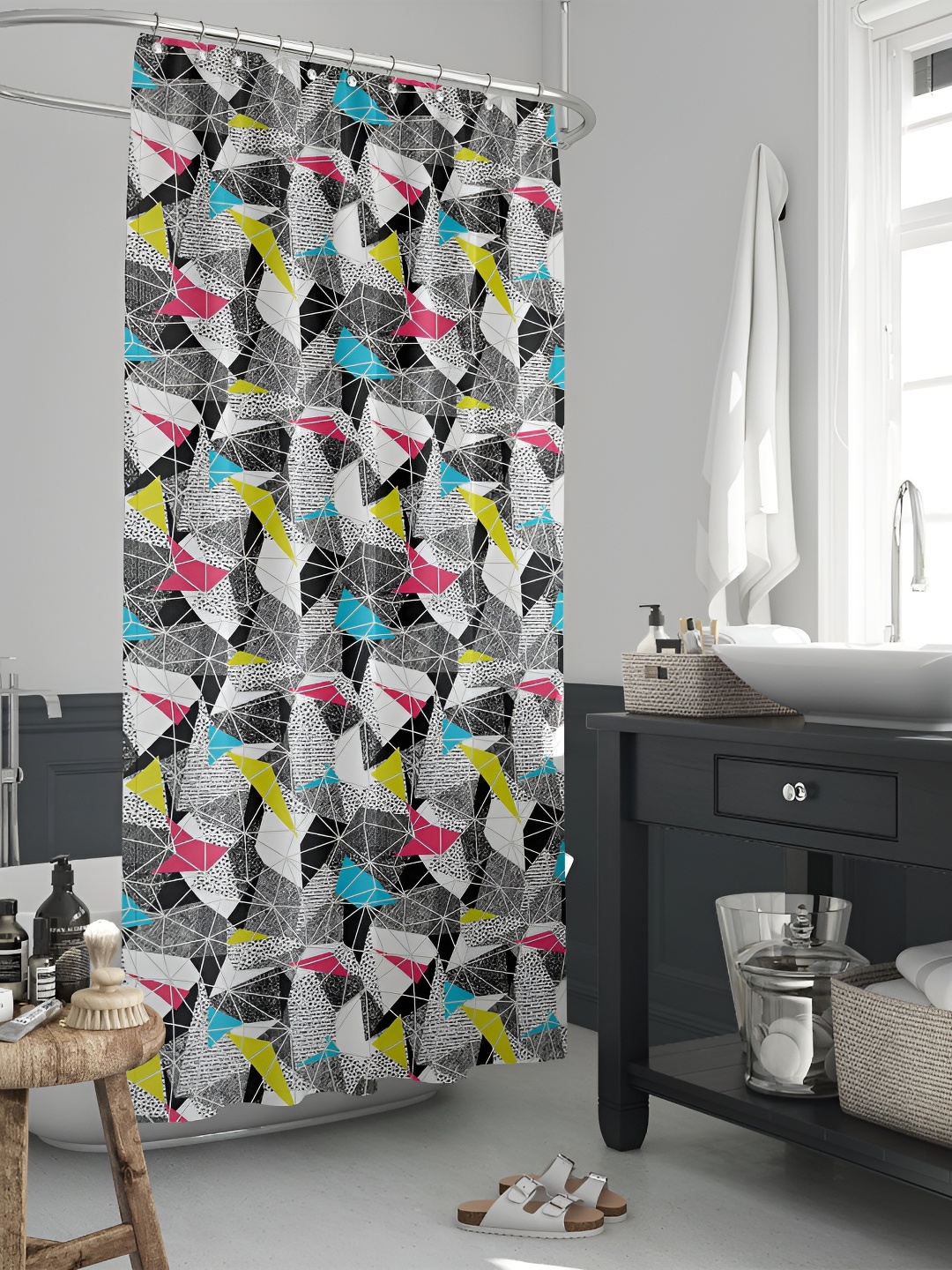 

ArtzFolio Single Piece Waterproof Polyester Shower Curtain, Multi