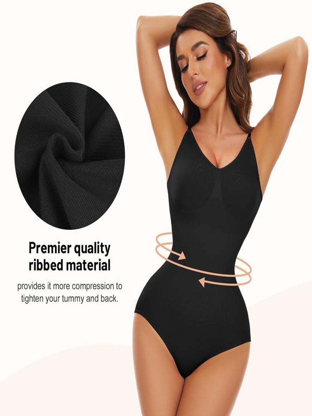

Softwrap Women Sleeveless Adjustable Shoulder Straps Full Body Shaperwear, Black