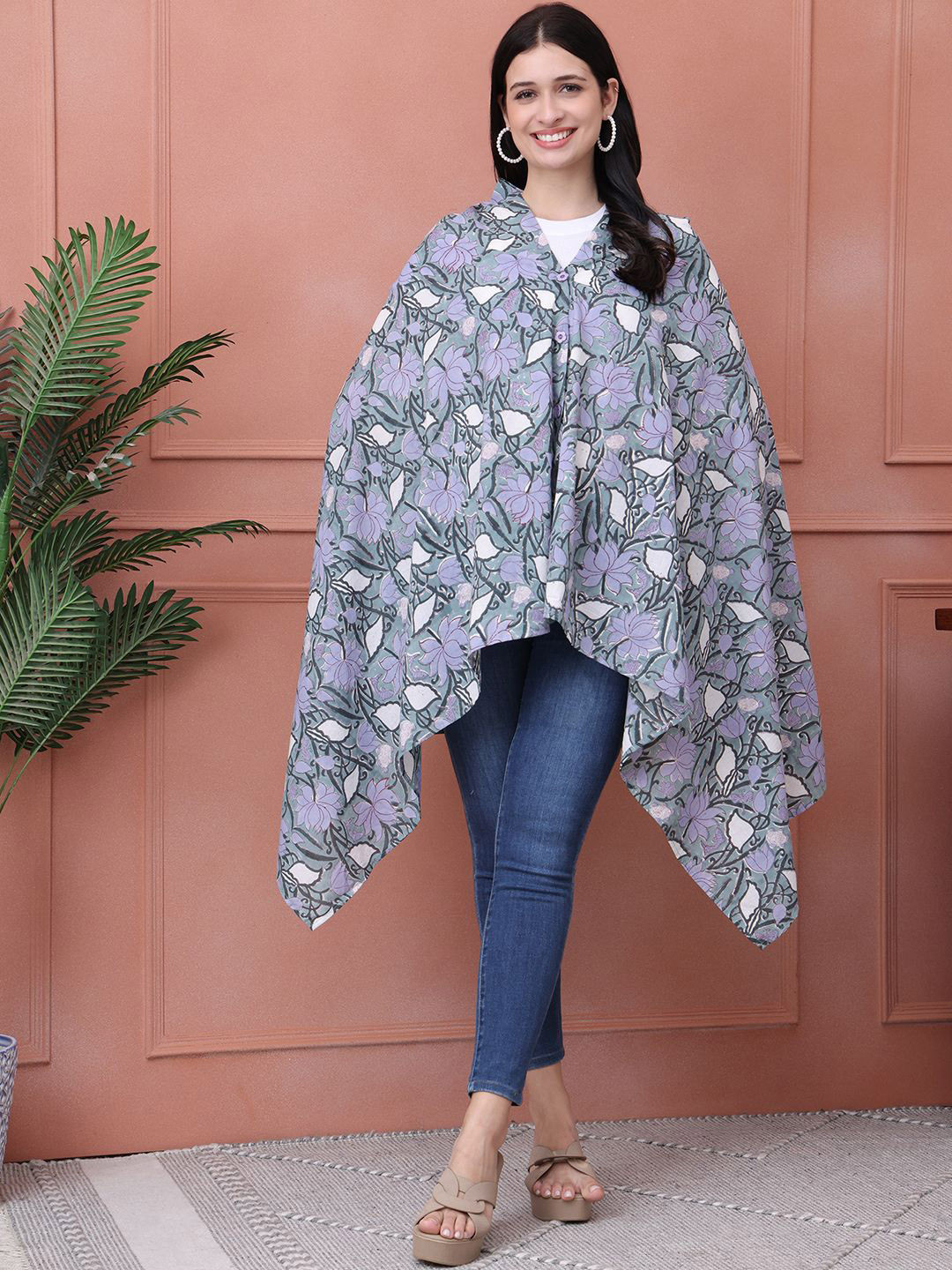 

Secret Wish Printed Cotton Nursing Cover, Green