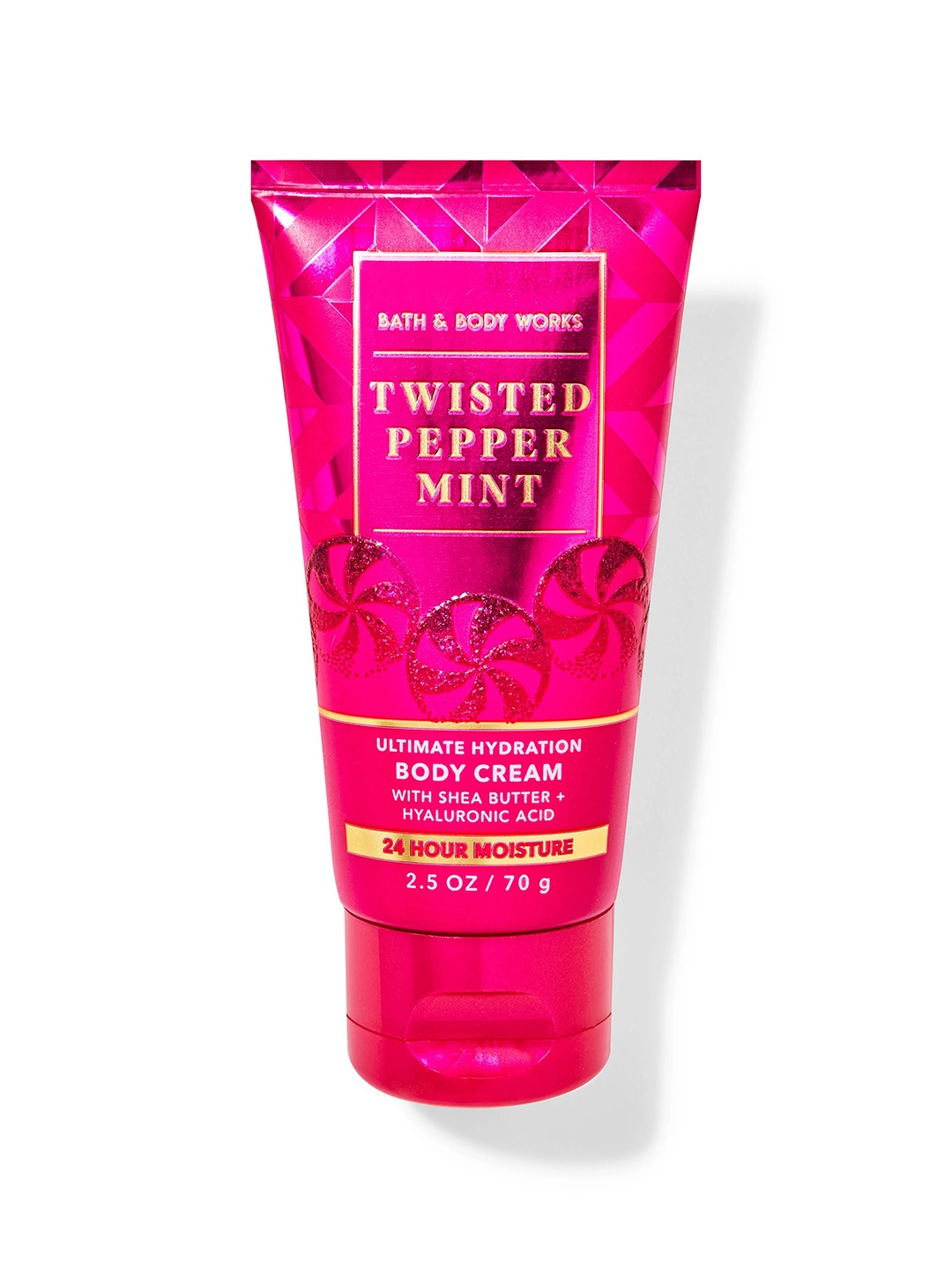 

Bath & Body Works Twisted Peppermint Ultimate Hydration Travel Size Body Cream - 70 g, Red