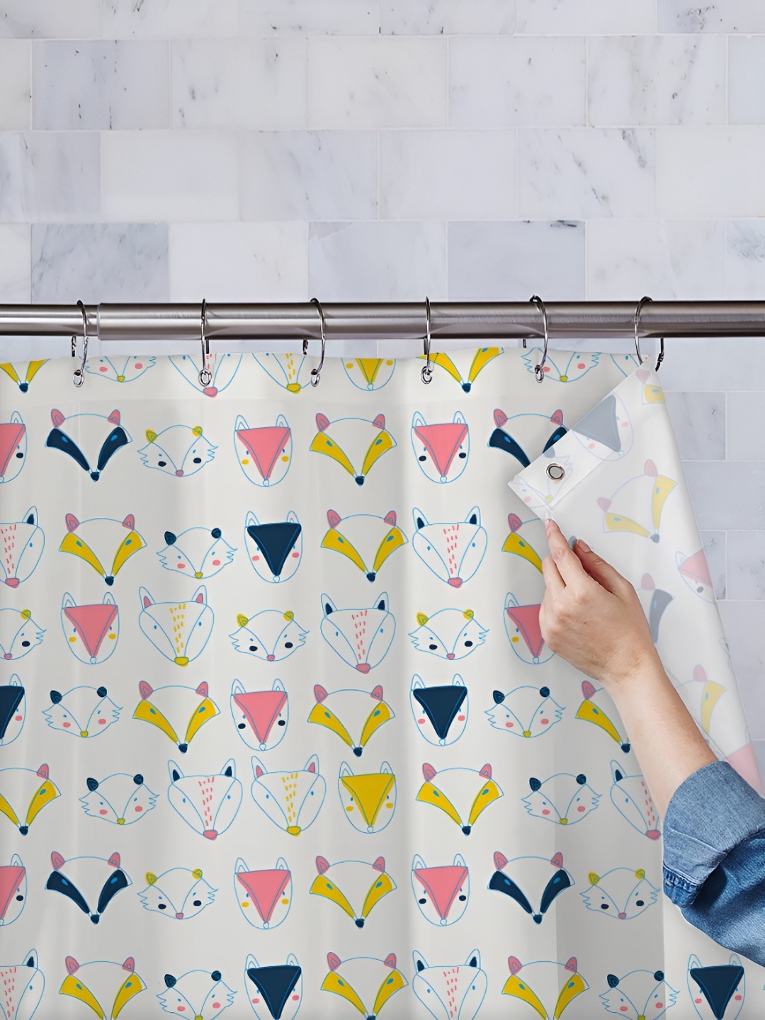 

ArtzFolio Single Piece Waterproof Polyester Shower Curtain, Multi