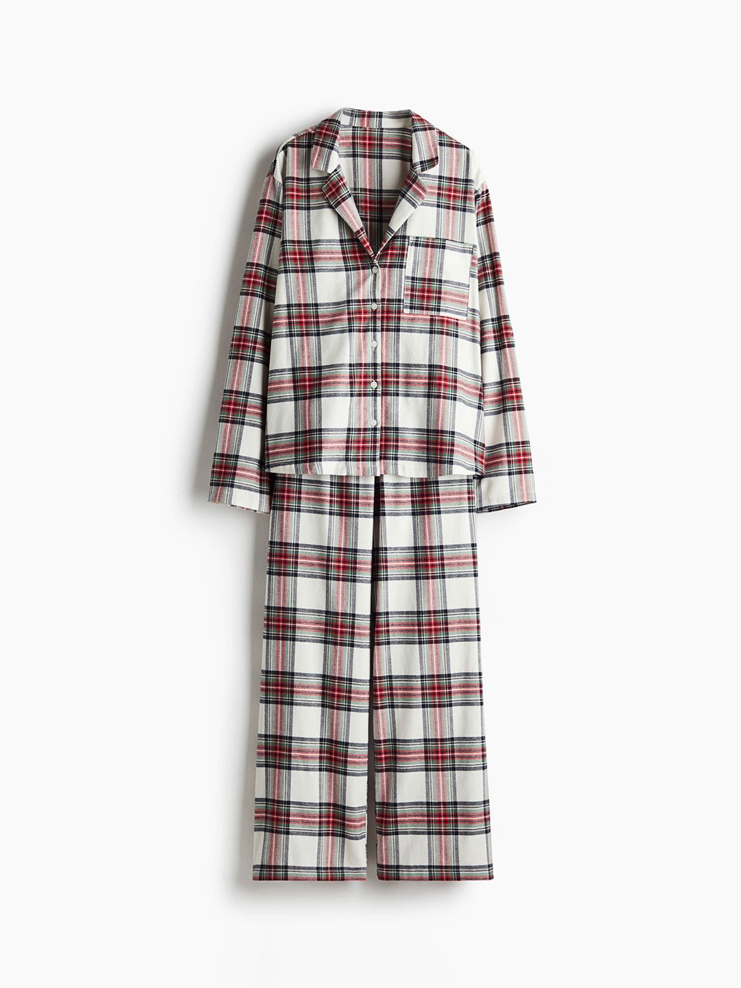 

H&M Women Cotton Twill Pyjamas, White