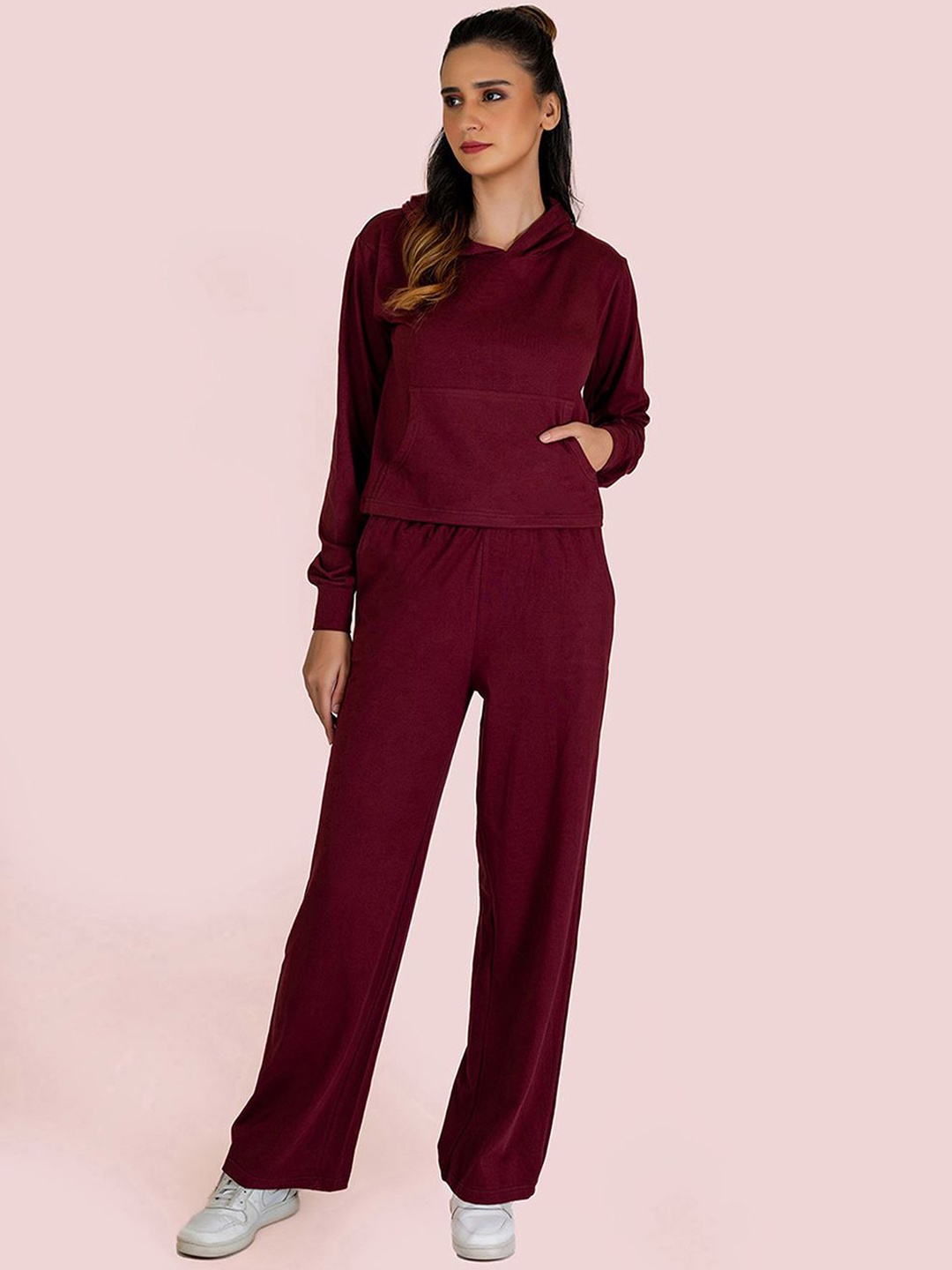 

Nite Flite Hooded Pure Cotton Sweatshirt with Trousers, Burgundy