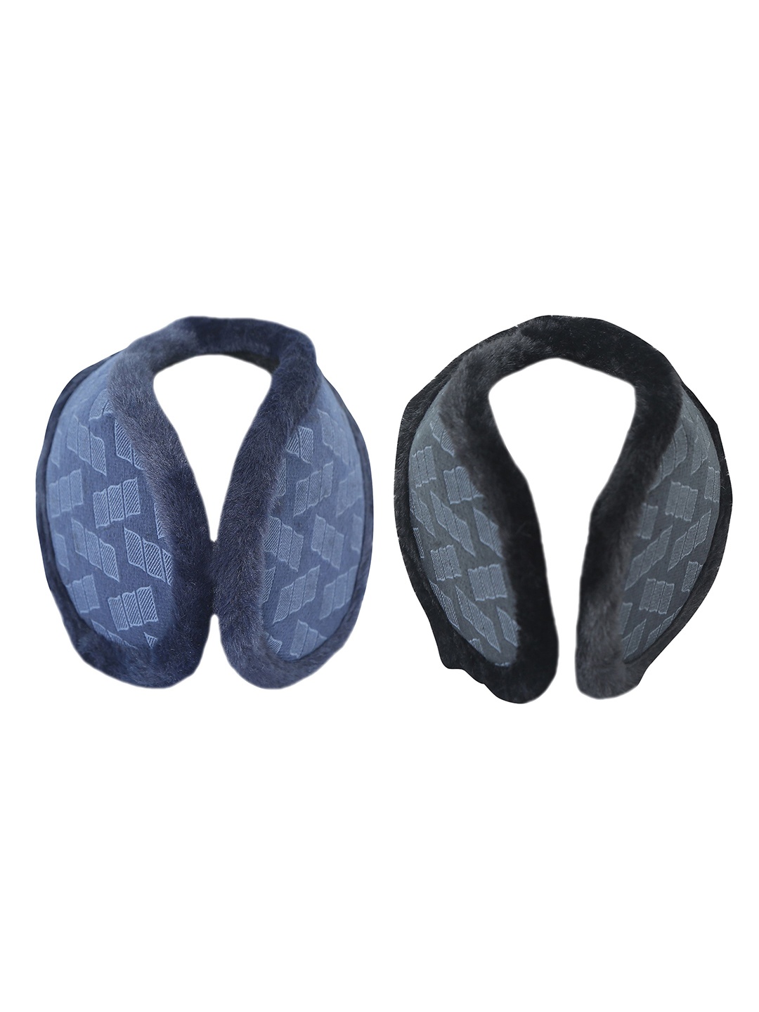 

FabSeasons Men Set Of 2 Printed Ear Muffs, Blue