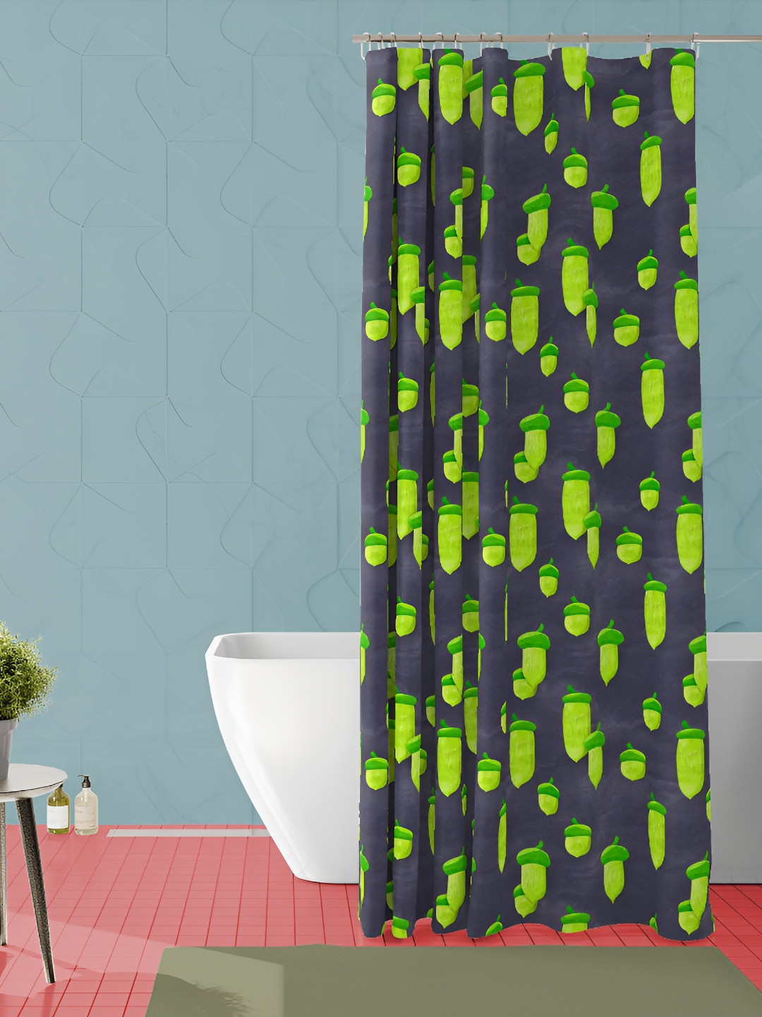 

ArtzFolio Black & Green Printed Waterproof Shower Curtain
