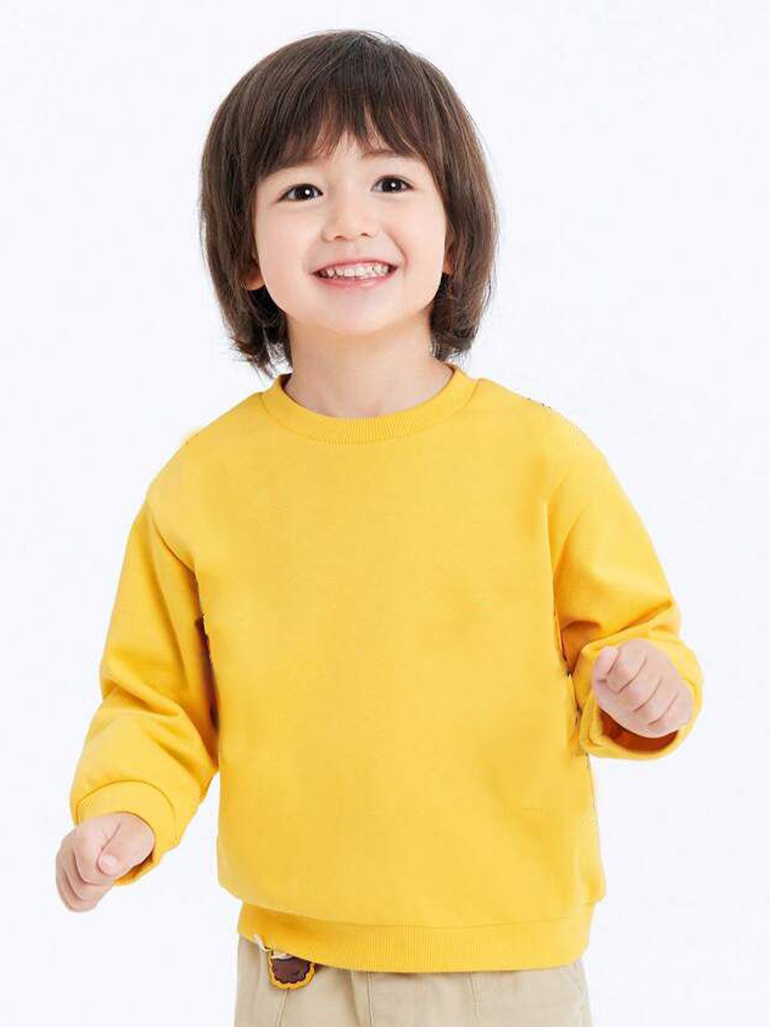 

TABADTOD Kids Solid Hooded Sweatshirt, Yellow