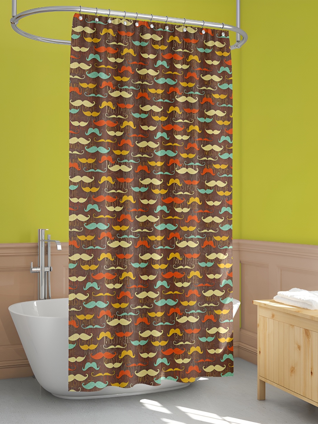 

ArtzFolio Brown & Yellow Printed Water Proof Shower Curtain