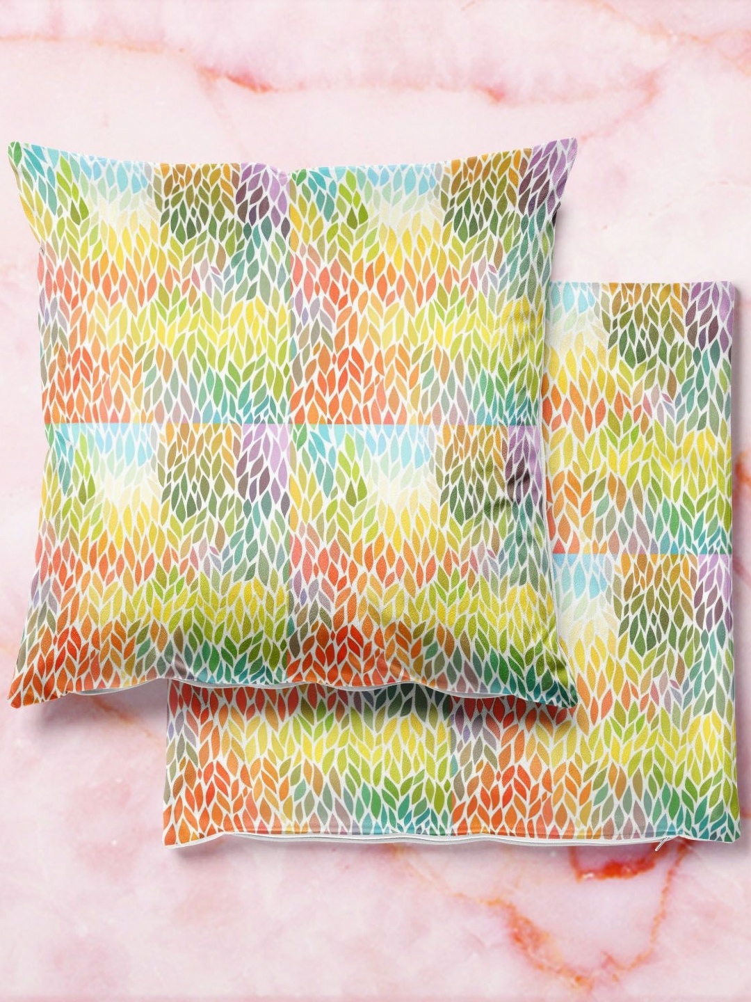 

ArtzFolio Multicoloured Set of 2 Square Cushion Covers, Multi