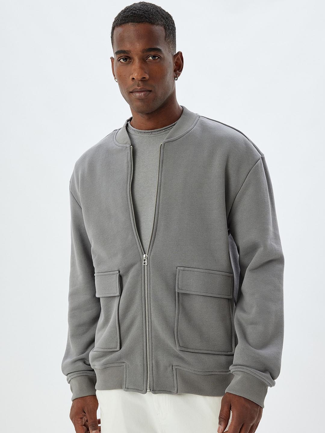 

Koton Men Bomber Jacket, Grey