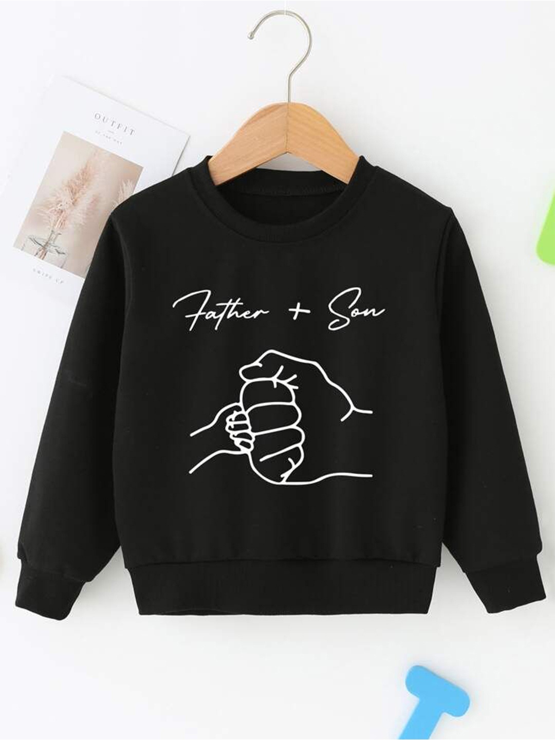 

TABADTOD Kids Printed Hooded Sweatshirt, Black