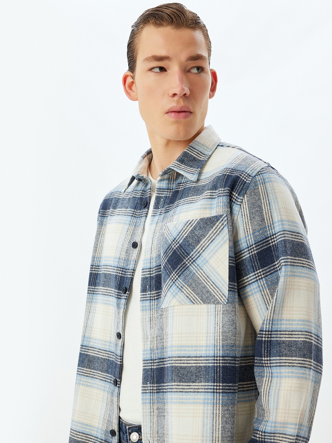 

Koton Men Tartan Checks Opaque Checked Casual Shirt, Blue