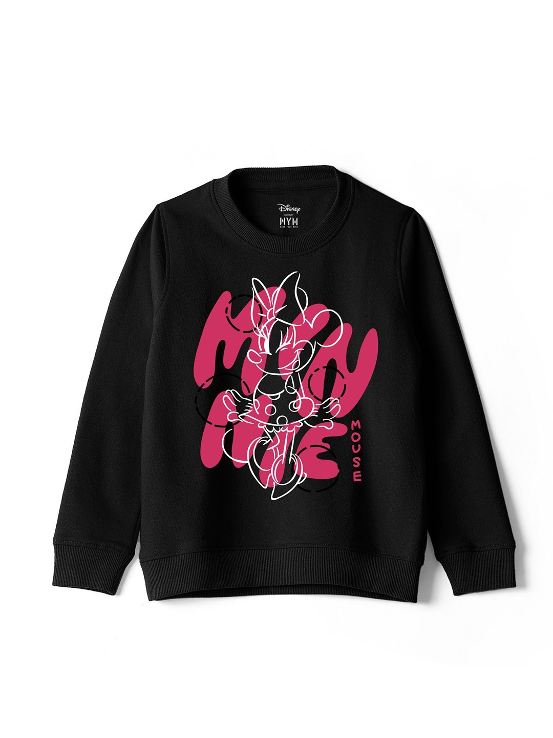 

Wear Your Mind Girls Graphic Printed Sweatshirt, Black