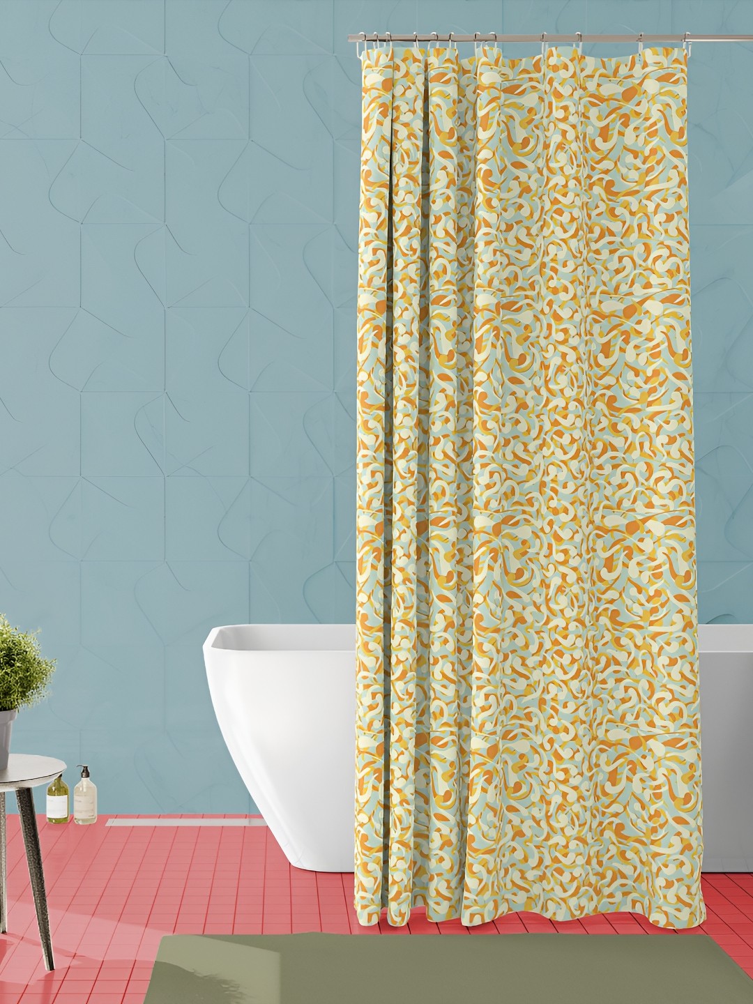 

ArtzFolio Cream & Brown Printed Waterproof Shower Curtain