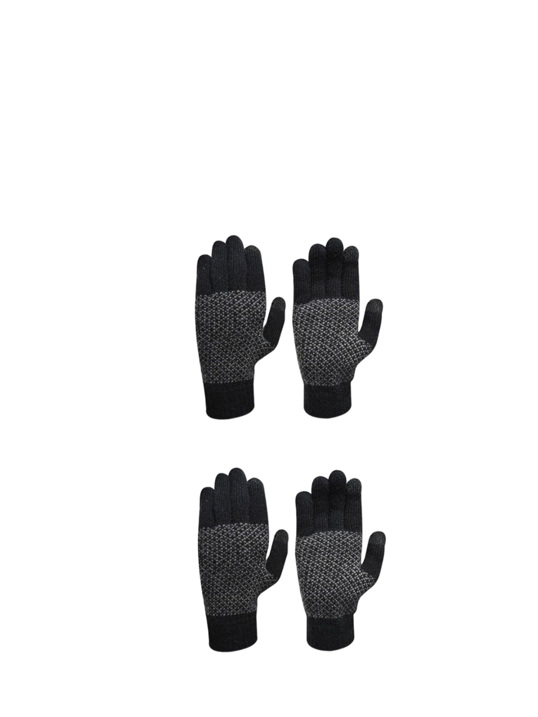 

LOOM LEGACY Men Acrylic Touchscreen Gloves, Black