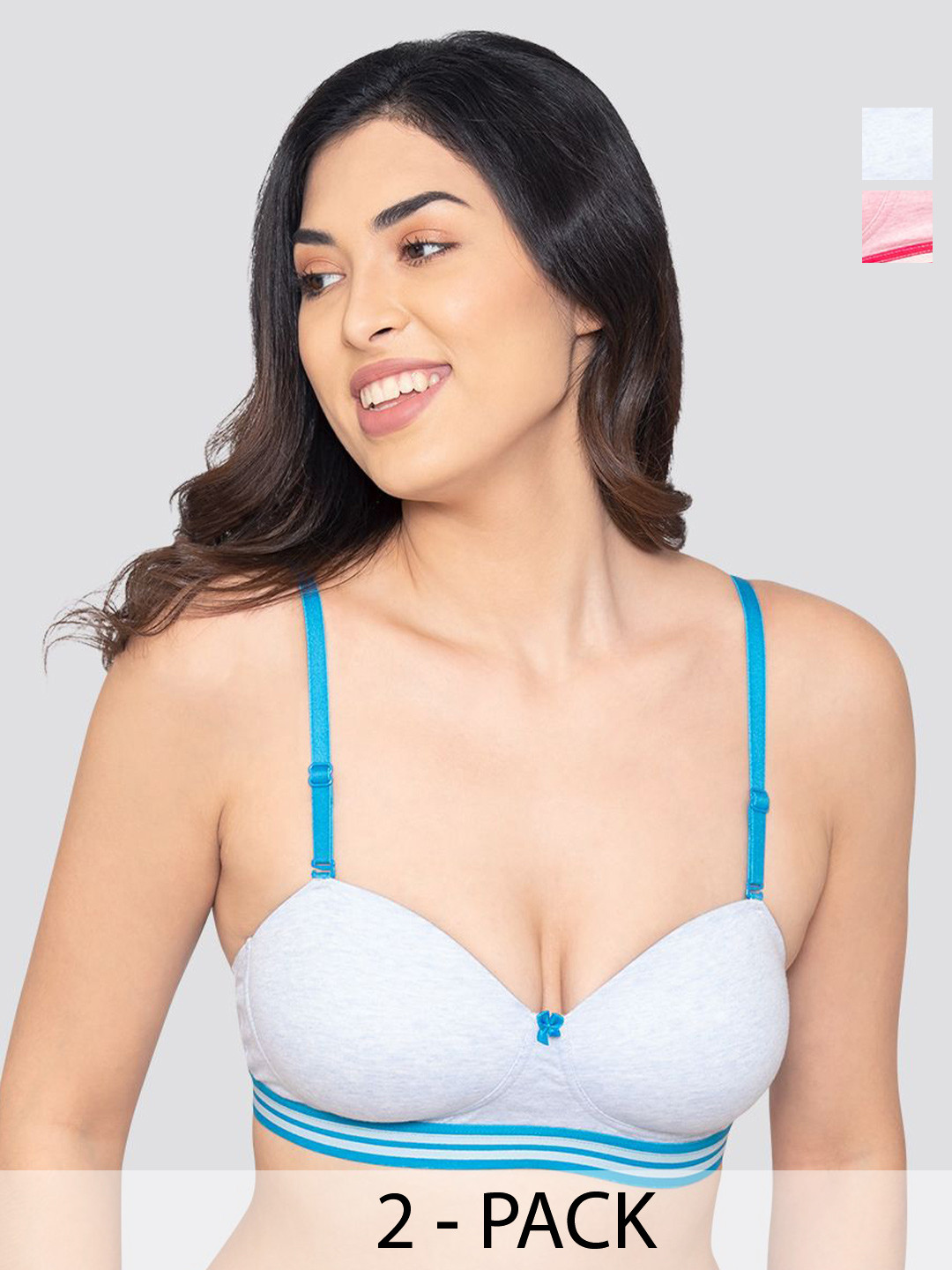 

K LINGERIE Pack of 2 Full Coverage Heavily Padded Bra, Blue