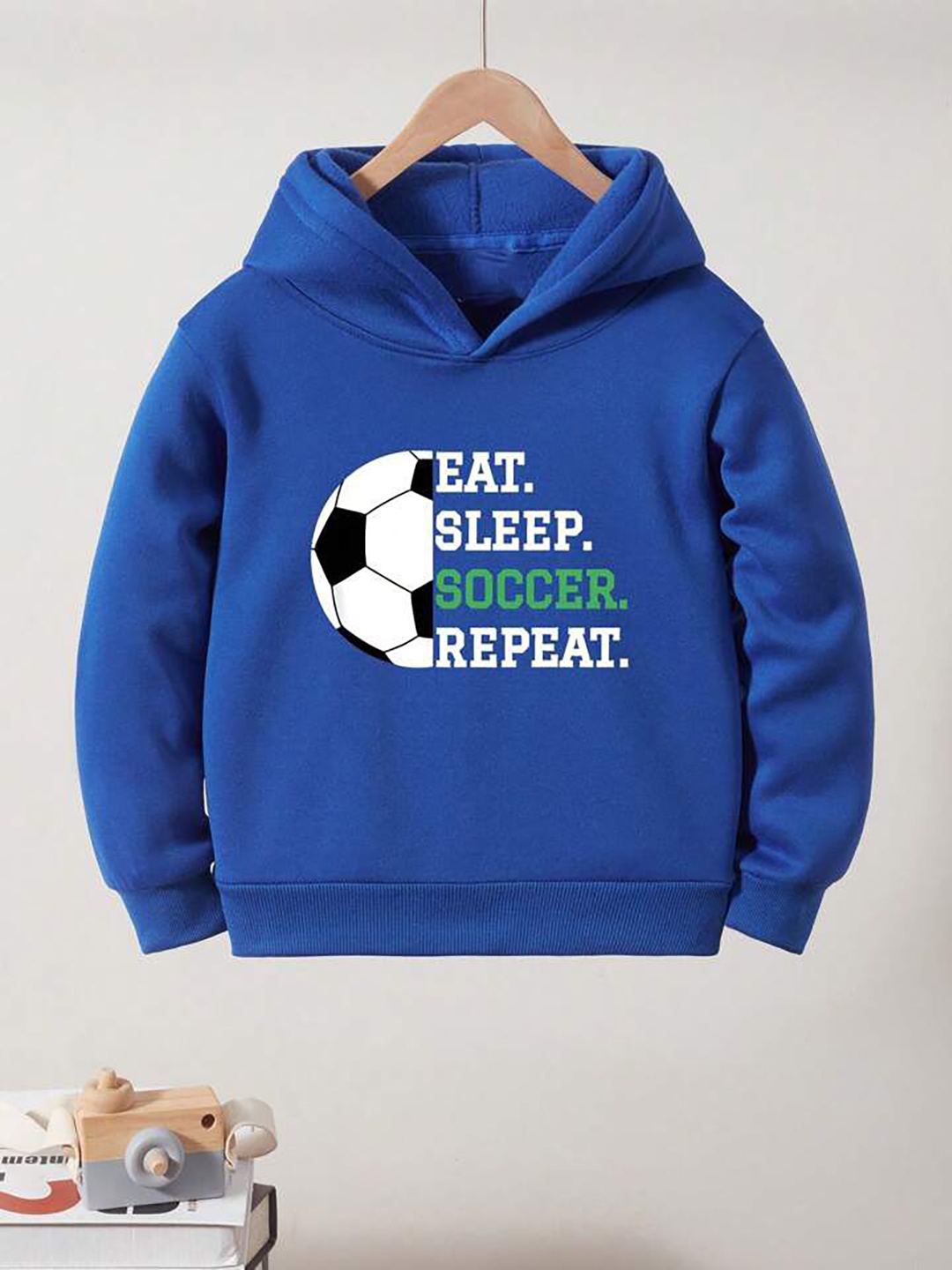 

TABADTOD Kids Typography Printed Hooded Sweatshirt, Blue
