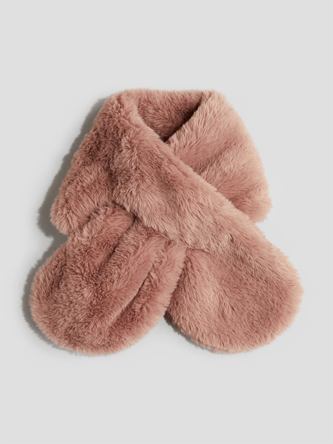 

H&M Girls Fluffy Keyhole Scarf, Brown