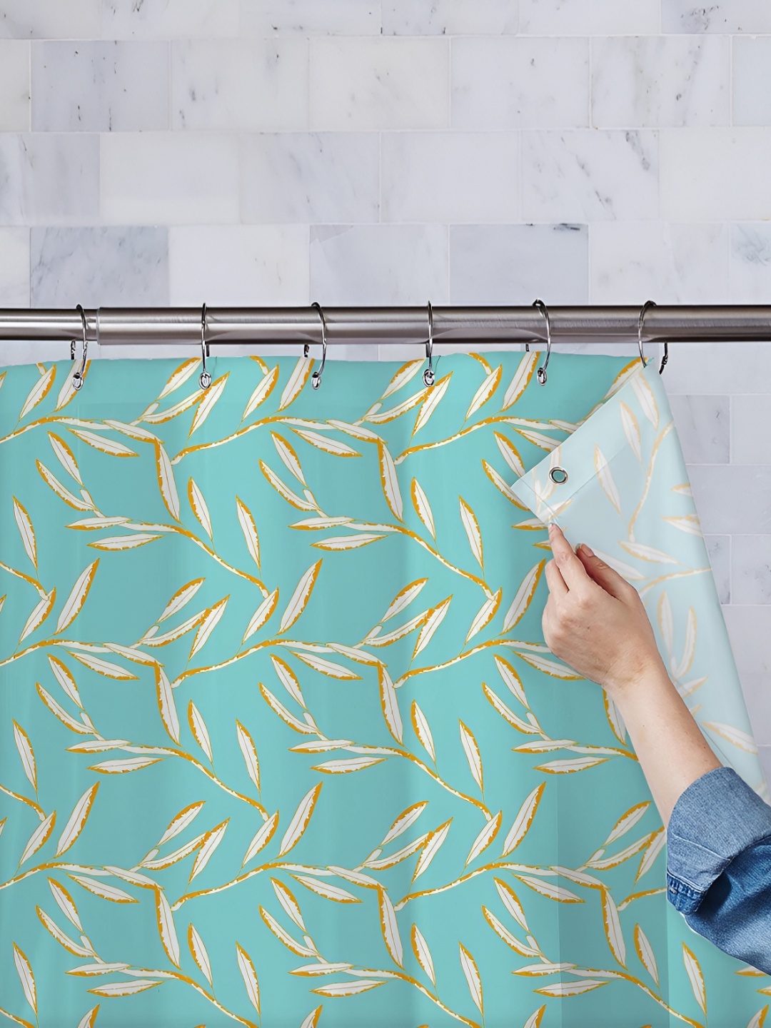 

ArtzFolio Single Piece Waterproof Polyester Shower Curtain, Multi