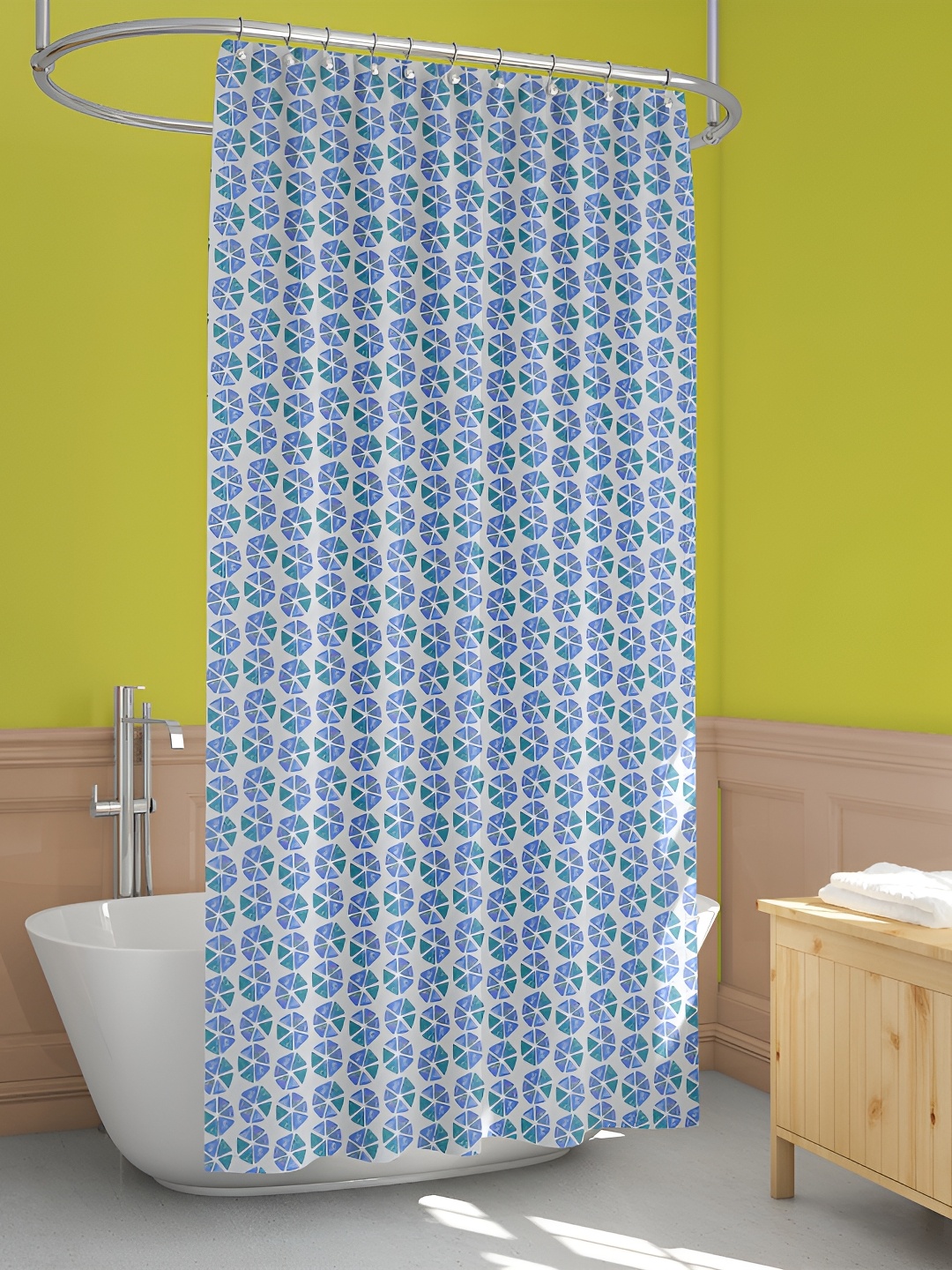 

ArtzFolio Blue & Green Printed Waterproof Shower Curtains