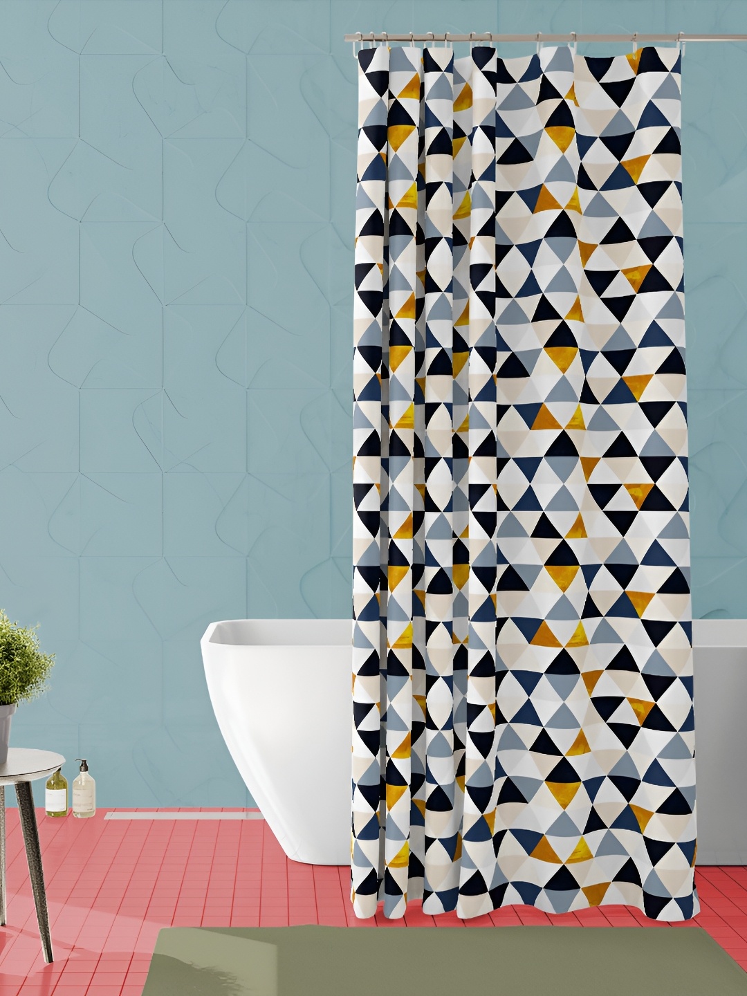 

ArtzFolio White & Black Printed Waterproof Shower Curtain