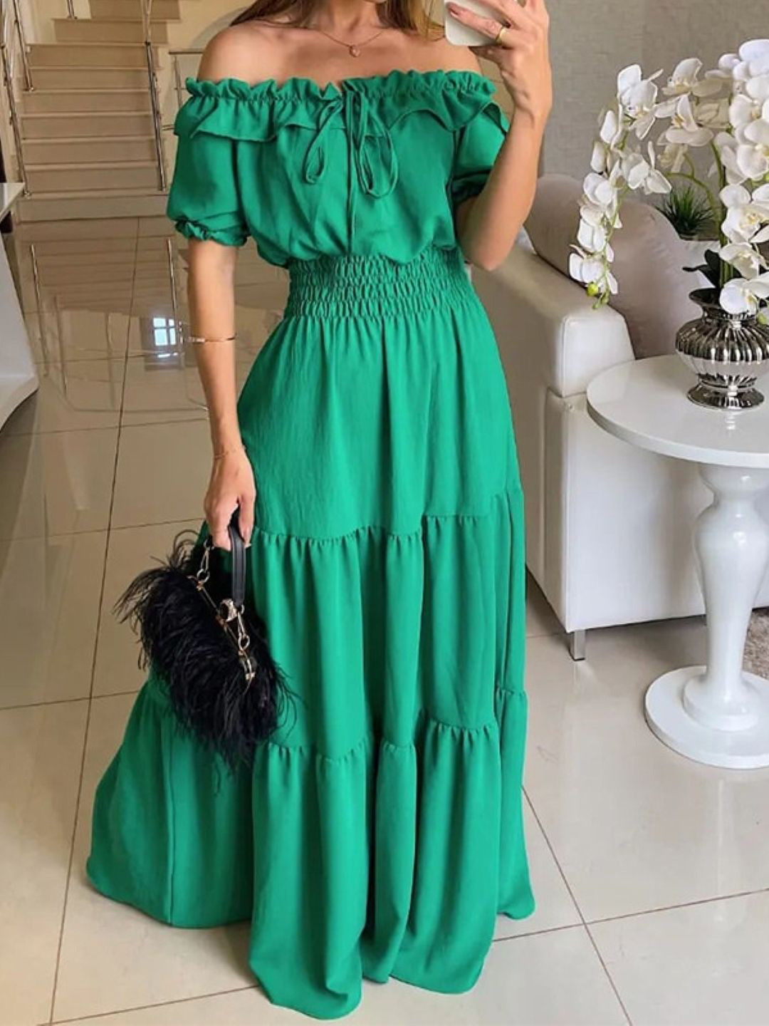 

StyleCast Women Off-Shoulder Maxi Dress, Green