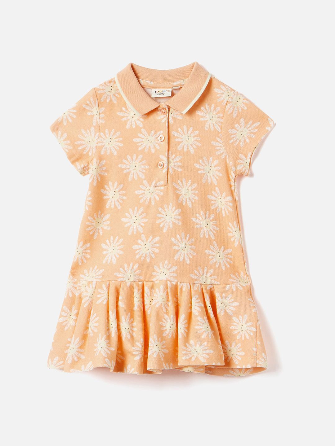 

Juniors by Babyshop Girls Floral Printed Drop-Waist Dress, Orange