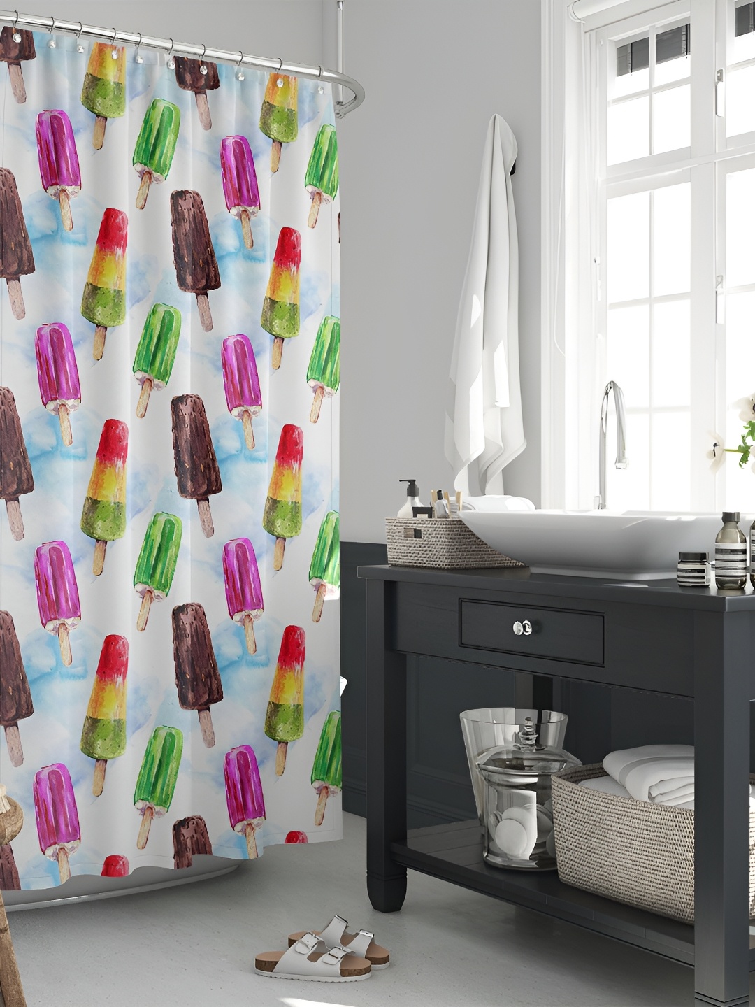 

ArtzFolio Single Piece Waterproof Polyester Shower Curtain, Multi