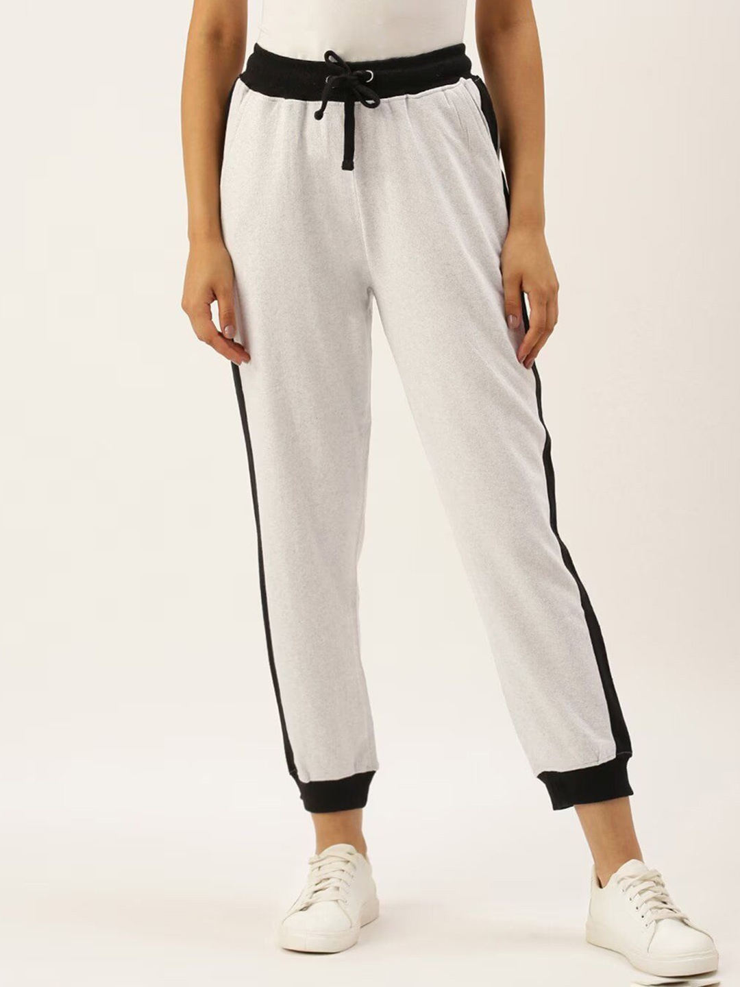 

ARISE Women Mid-Rise Joggers Track Pants, White